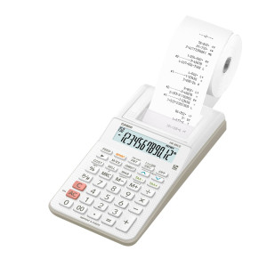CALCOLATRICE SCRIVENTE 12 CIFRE HR-8RCE BIANCO CASIO COD. HR-8RCE-WE-W-EC