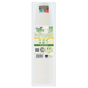50 BICCHIERI IN CARTA CON MARCATURA S.U.P 100ML DOPLA GREEN COD. 07828
