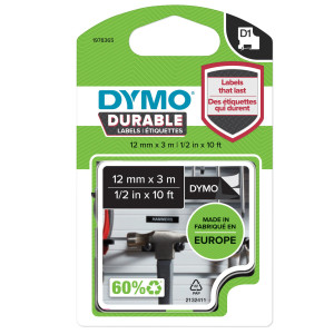 NASTRO DYMO TIPO D1 DURABLE (12MMX3MT) BIANCO/NERO 1978365 COD. 1978365