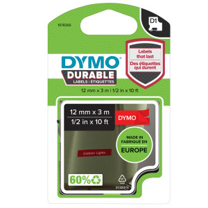 NASTRO DYMO TIPO D1 DURABLE (12MMX3MT) BIANCO/ROSSO 1978366 COD. 1978366