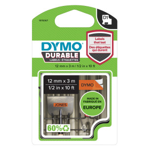 NASTRO DYMO TIPO D1 DURABLE (12MMX3MT) NERO/ARANCIONE 1978367 COD. 1978367