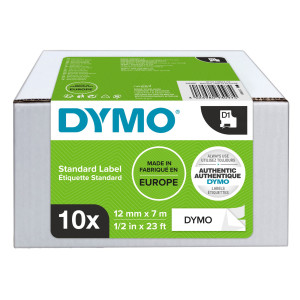 VALUE PACK 10 NASTRI DYMO TIPO D1 (12MMX7MT) NERO/BIANCO S0720530 COD. 2093097
