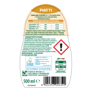 DETERSIVO PIATTI CONCENTRATO LIMONE IPOALLERGENICO 0,50LT LINEA ECO READY COD. 160607006399