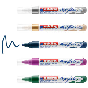 ASTUCCIO 5 MARCATORI ACRILICI EDDING 5100 MEDIUM FESTA COD. 4-5100-5-999