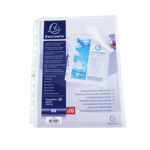 10 BUSTE FORATE C/SOFFIETTO E PATELLA PPL LISCIO A4 5503E EXACOMPTA COD. 5503E CONFEZIONE DA 5