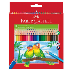 ASTUCCIO 48 PASTELLI COLORATI TRIANGOLARI ECO + TEMPERINO FABER CASTELL COD. 120548