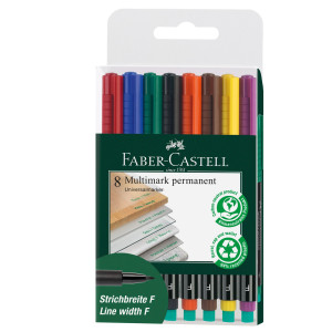 BUSTA 8 COLORI PENNARELLO MULTIMARK 0,6MM FINE FABER-CASTELL COD. 151309