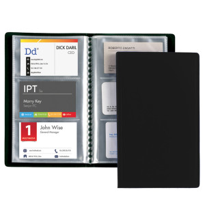 PORTABIGLIETTI VISITA 20 BUSTE A 3 TASCHE 12,5X20,5CM NERO FAVORIT COD. 100460549