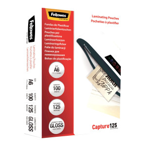 SCATOLA 100 POUCHES CAPTURE125 125MIC A6 FELLOWES COD. 5307201