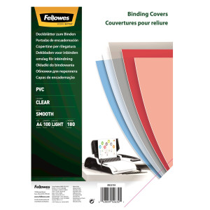 100 COPERTINE CLEAR PVC 180MIC A4 TRASPARENTE NEUTRO COD. 5375901