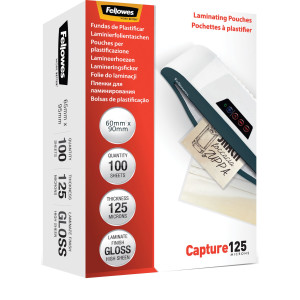 SCATOLA 100 POUCHES CAPTURE125 125MIC 60X90MM FELLOWES COD. 5397402