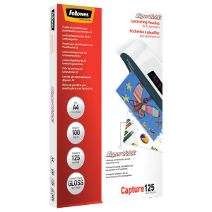 SCATOLA 100 POUCHES CAPTURE125 SUPERQUICK 125MIC A4 FELLOWES COD. 5440101