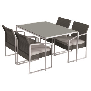 SET PRANZO BILBAO NERO/GRIGIO - SET 5 ELEMENTI COD. S1304592