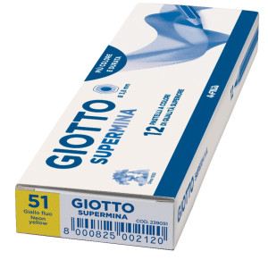 PASTELLO GIOTTO SUPERMINA MONOCOLORE GIALLO FLUO 51 COD. 239051 CONFEZIONE DA 12