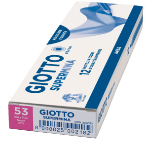 PASTELLO GIOTTO SUPERMINA MONOCOLORE ROSA FLUO 53 COD. 239053 CONFEZIONE DA 12
