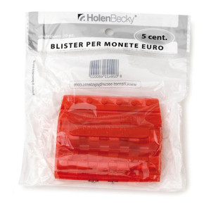 BLISTER 20 PORTAMONETE IN PVC 5CENT ROSSO COD. 8002/20