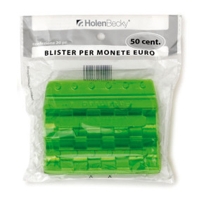 BLISTER 20 PORTAMONETE IN PVC 50CENT VERDE COD. 8005/20