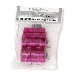 BLISTER 20 PORTAMONETE IN PVC 2EURO VIOLA COD. 8007/20