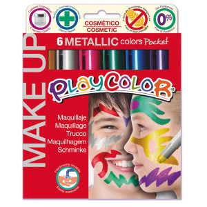 MAKE UP TEMPERA SOLIDA PLAYCOLOR ASTUCCIO CON 6 COLORI METALLIC COD. 01011