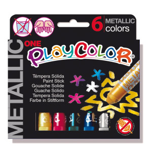 TEMPERA SOLIDA PLAYCOLOR 6 COLORI METAL IN STICK DA 10GR COD. 10321