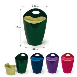 BICCHIERE PORTAPENNE 2IN1 MIX 4 COLORI 80291 LEBEZ COD. 80291 CONFEZIONE DA 8