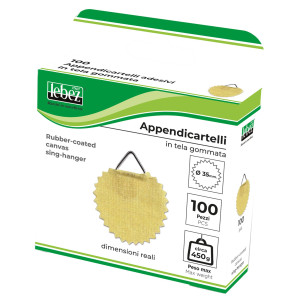 SCATOLA 100 APPENDICARTELLI ADESIV. TELA GOMMATA ART.A373 COD. A-373