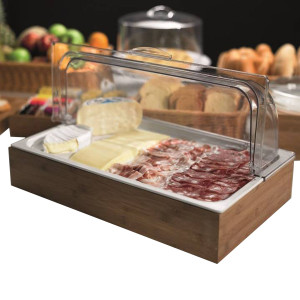 SET ESPOSITORE BUFFET IN BAMBOO GN 1/1 53X32CM NATURALE LEONE COD. S1003