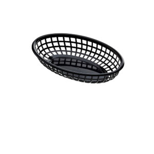 CESTINO AMERICANO OVALE IN PLASTICA 23,5X15X4,5CM NERO LEONE COD. T0508 CONFEZIONE DA 12