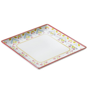 PIATTO QUADRATO LINEA CORFU' 17X17X2CM MELAMINA LEONE COD. T8646
