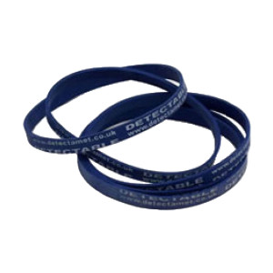 CONFEZIONE 50 ELASTICI DETECTABILI COLORE BLU 70X6X1MM COD. G0196/70