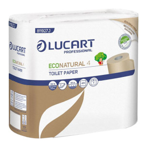 PACCO 4 ROTOLI CARTA IGIENICA 400 STRAPPI ECONATURAL LUCART COD. 811927