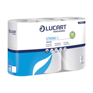 PACCO 6 ROTOLI CARTA IGIENICA 300 STRAPPI STRONG 6 LUCART COD. 811E04