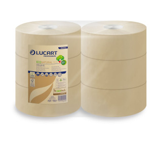 CARTA IGIENICA MAXI JUMBO D24,5CM - 300MT ECONATURAL LUCART COD. 812140P CONFEZIONE DA 6