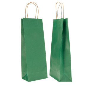 20 SHOPPERS CARTA BIOKRAFT 14X9X38CM PORTABOTTIGLIE VERDE COD. 072239
