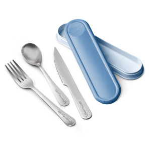 SET POSATE IN ACCIAIO CON CUSTODIA PICNIK ADULTS BLU MAPED COD. 870403