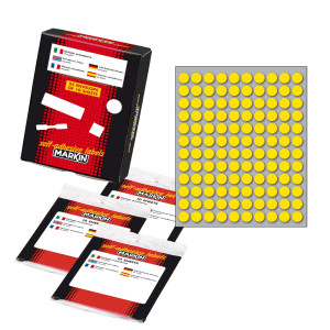 ETICHETTA ADESIVA GIALLO TONDA D10MM (10FOGLI X 120ETICHETTE MARKIN COD. X10004GI