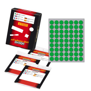 ETICHETTA ADESIVA VERDE TONDA D14MM (10FOGLI X 63ETICHETTE MARKIN COD. X10005VE