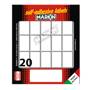 ETICHETTA ADESIVA BIANCA 34X21MM (10FOGLI X 20ETICHETTE MARKIN COD. X10027 CONFEZIONE DA 25