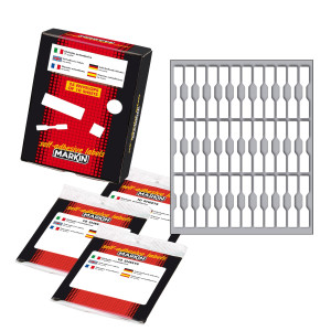 ETICHETTA ADESIVA BIANCA 46X8MM (10FOGLI X 36ETICHETTE A FASCETTA MARKIN COD. X10030 CONFEZIONE DA 25