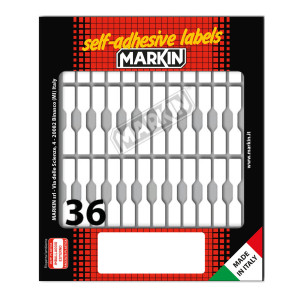 ETICHETTA ADESIVA BIANCA 46X8MM (10FOGLI X 36ETICHETTE A FASCETTA MARKIN COD. X10030 CONFEZIONE DA 25