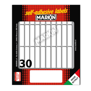 ETICHETTA ADESIVA BIANCA 46X10MM (10FOGLI X 30ETICHETTE MARKIN COD. X10031 CONFEZIONE DA 25