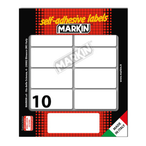 ETICHETTA ADESIVA BIANCA 58X27MM (10FOGLI X 10ETICHETTE MARKIN COD. X10043 CONFEZIONE DA 25