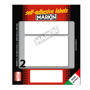 ETICHETTA ADESIVA BIANCA 95X66MM (10FOGLI X 2ETICHETTE MARKIN COD. X10050 CONFEZIONE DA 25