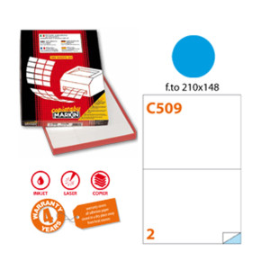 ETICHETTA ADESIVA C/509 BLU 100FG A4 210X148,5 MM (2ET/FG MARKIN COD. X210C509BL