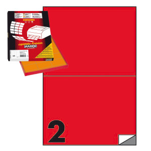 ETICHETTA ADESIVA C/509 ROSSO 100FG A4 210X148,5MM (2ET/FG MARKIN COD. X210C509RO