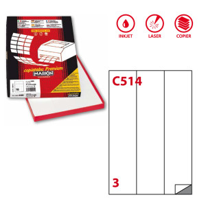 ETICHETTA ADESIVA C/514 BIANCA 100FG A4 70X297MM (3ET/FG MARKIN COD. X210C514