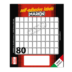 ETICHETTA ADESIVA BIANCA 16X10MM (10FOGLI X 80ETICHETTE) MARKIN COD. X11012 CONFEZIONE DA 10