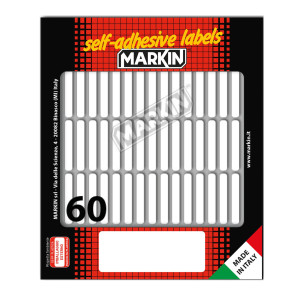 ETICHETTA ADESIVA BIANCA 34X5MM (10FOGLI X 60ETICHETTE) MARKIN COD. X11024 CONFEZIONE DA 10