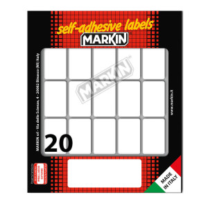 ETICHETTA ADESIVA BIANCA 34X21MM (10FOGLI X 20ETICHETTE) MARKIN COD. X11027 CONFEZIONE DA 10