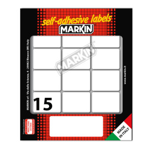 ETICHETTA ADESIVA BIANCA 37X27MM (10FOGLI X 15ETICHETTE) MARKIN COD. X11029 CONFEZIONE DA 10